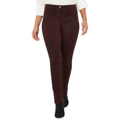 The Collection Petite - Brown straight leg petite jeans