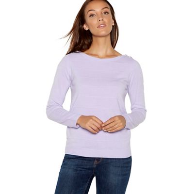 Maine New England - Lilac textured stripe crew neck jumper