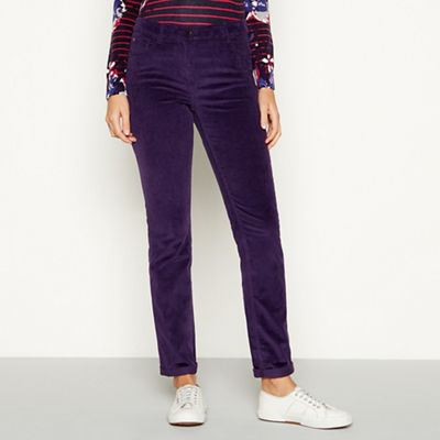 Maine New England - Plum stretch straight cord trousers