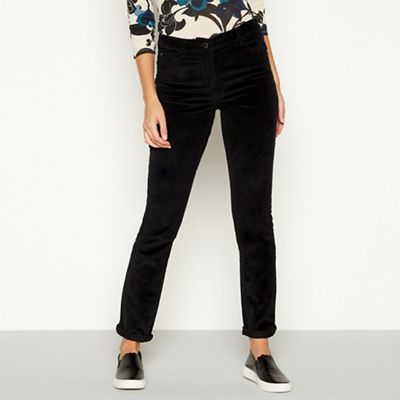 Maine New England - Black stretch straight cord trousers