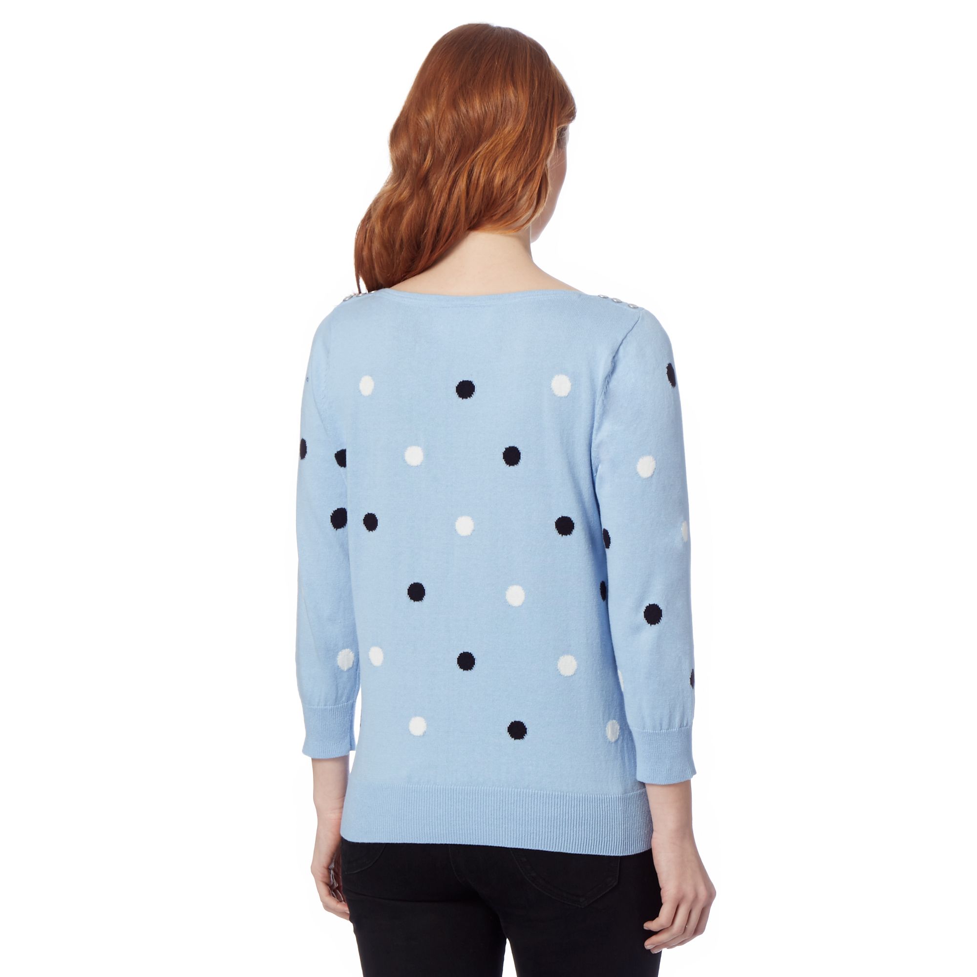 Maine New England Womens Light Blue Spotted Jumper From Debenhams | eBay