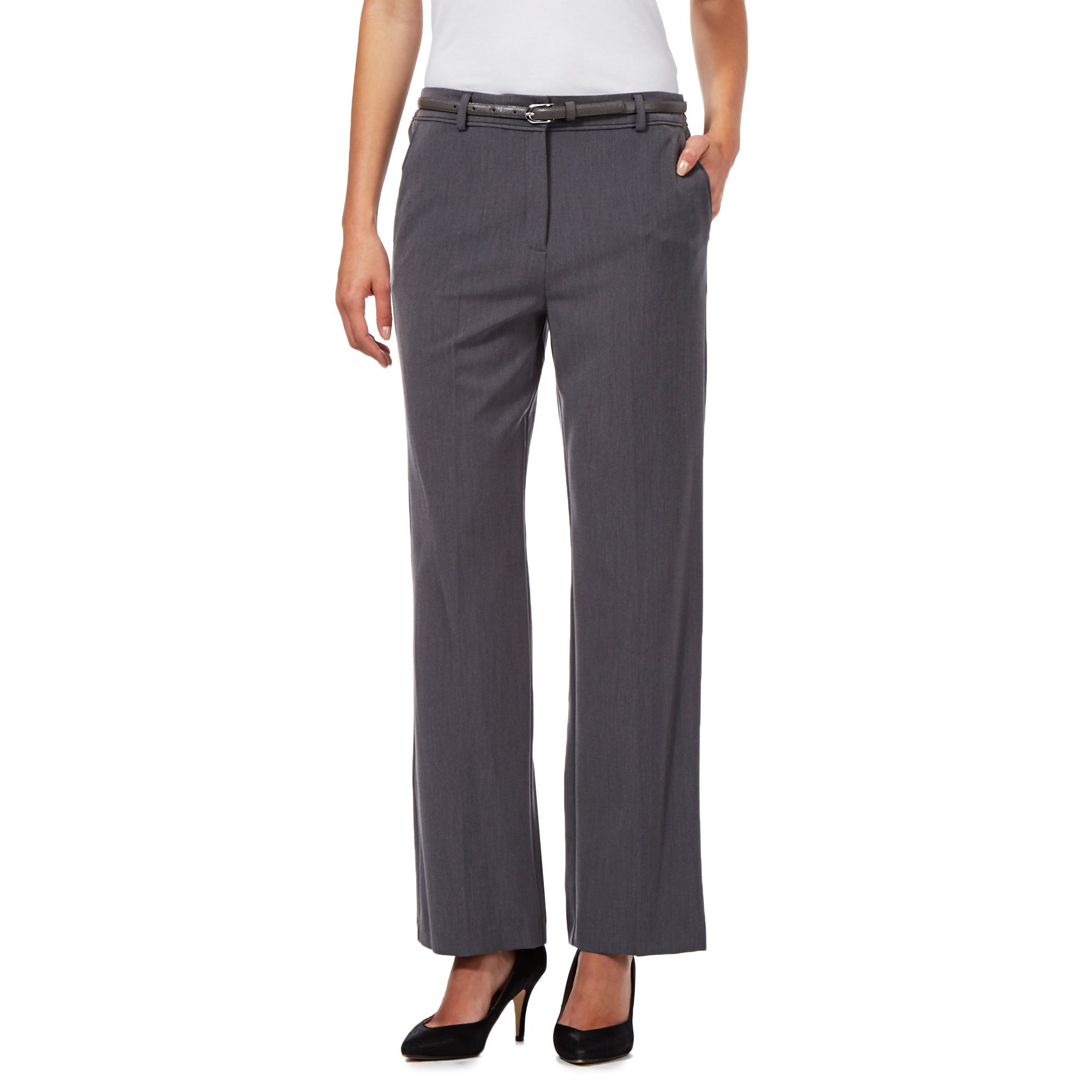 Maine New England Womens Grey Belted 'Pablo' Trousers From Debenhams