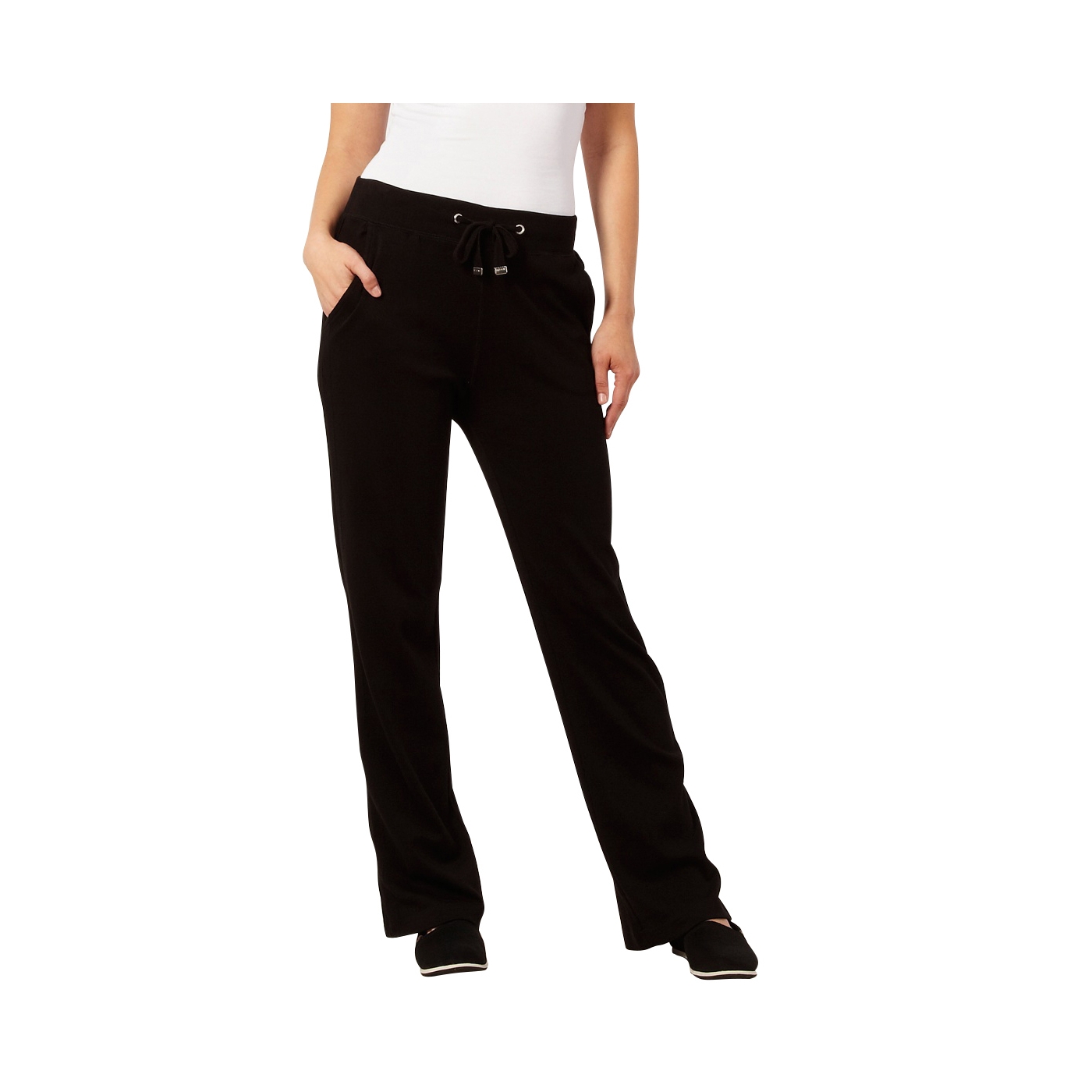 Maine New England Black straight leg drawstring trousers  