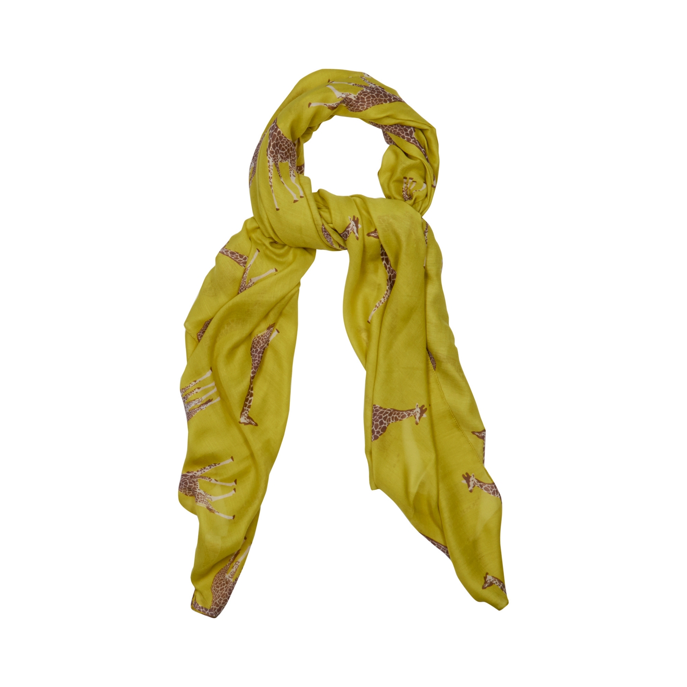 Red Herring Bright green giraffe print scarf