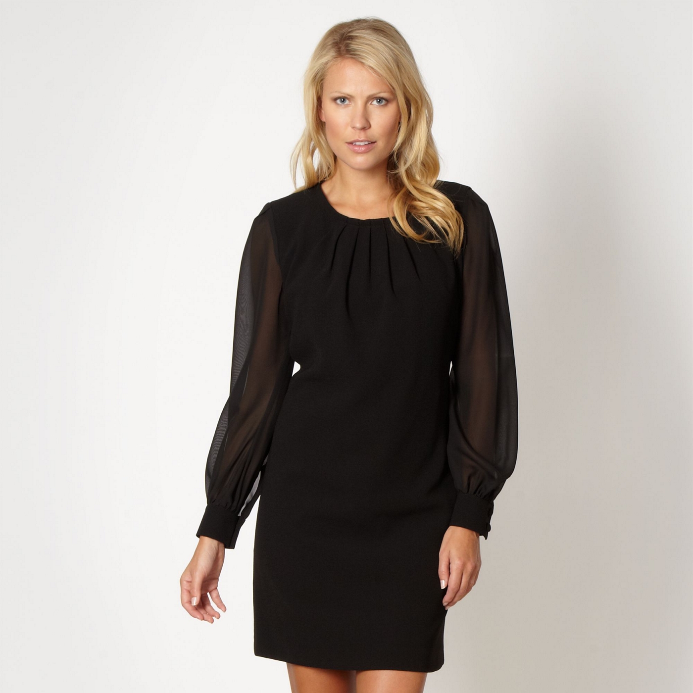The Collection Black pleated crepe dress