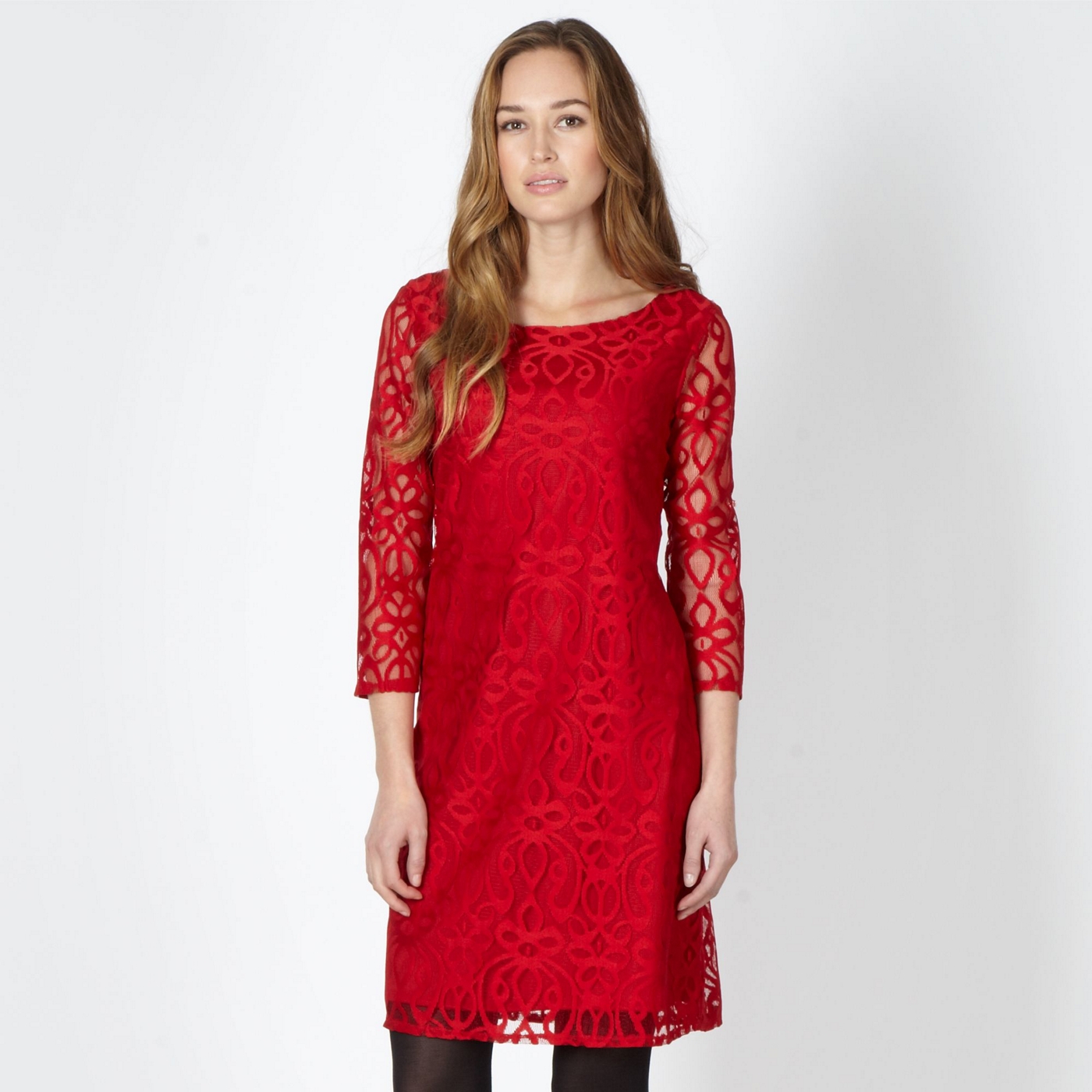 The Collection Red lace tunic dress