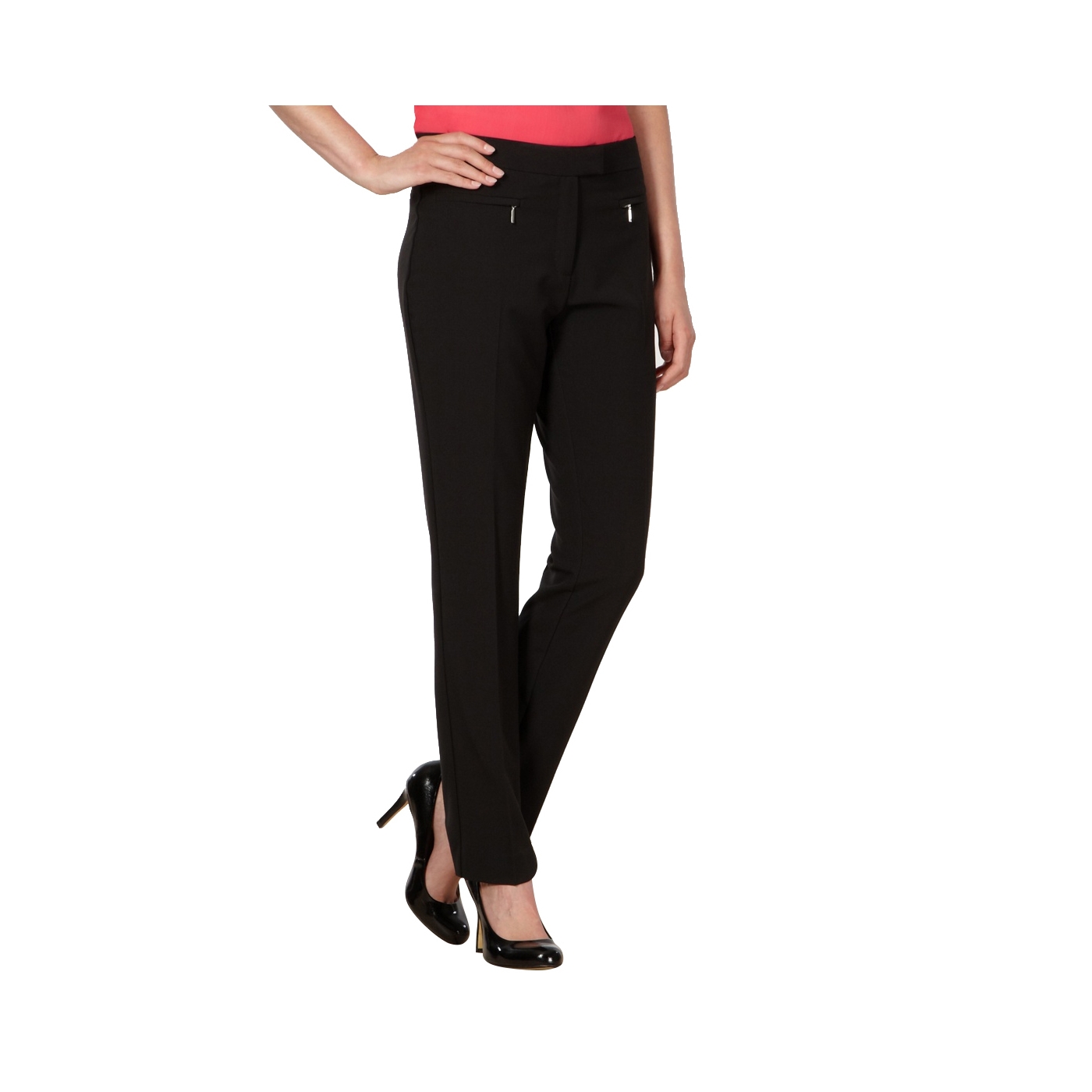 The Collection Petite Petite black zip pocket slim leg trousers