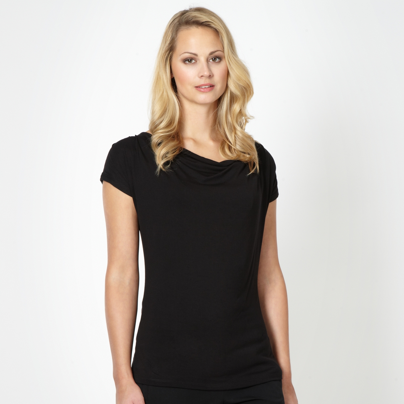 The Collection Black cowl neck jersey top