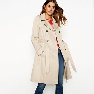 The Collection - Natural double breasted cotton blend trench coat