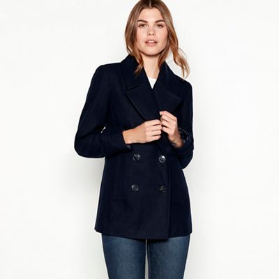 The Collection - Navy double breasted peacoat