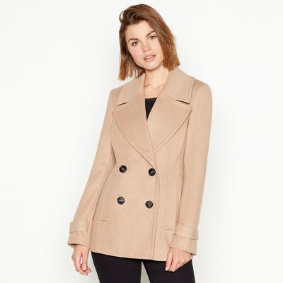 The Collection - Camel double breasted 'City' coat
