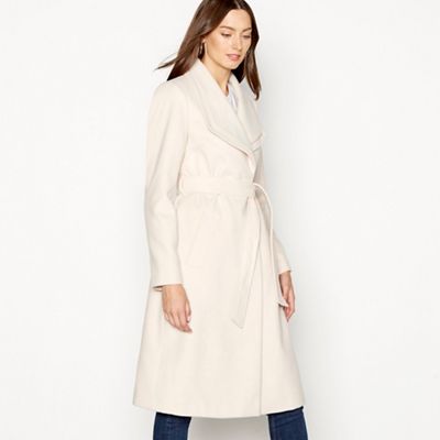 The Collection - Natural double collar belted coat