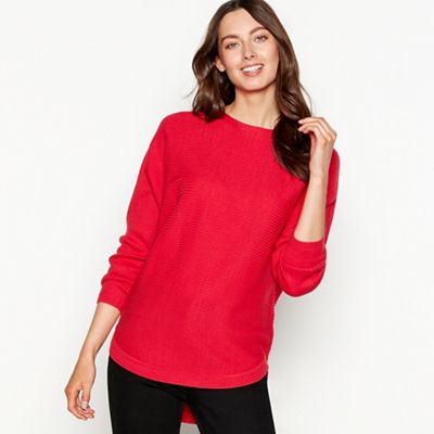 The Collection - Rose batwing ribbed knit long sleeve jumper