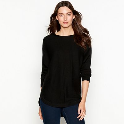 The Collection - Black batwing ribbed knit long sleeve jumper