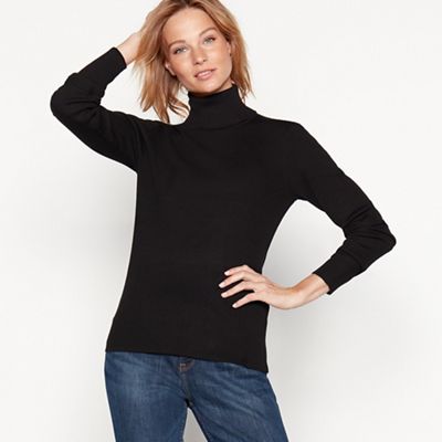 black roll neck jumper ladies