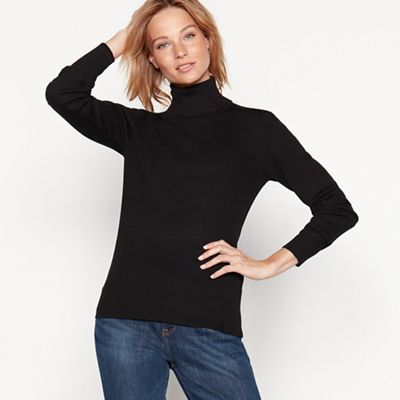 black roll neck jumper womens