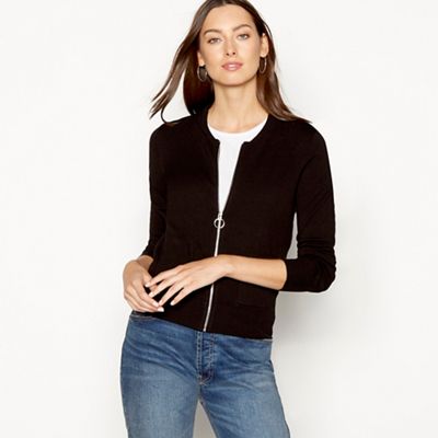 The Collection - Black zip through cardigan