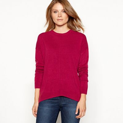 The Collection - Dark pink supersoft crew neck long sleeve jumper