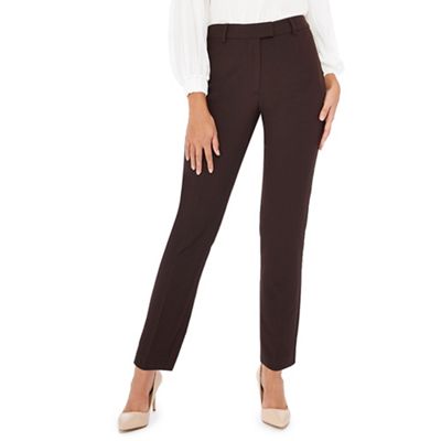 The Collection - Dark brown slim leg trousers