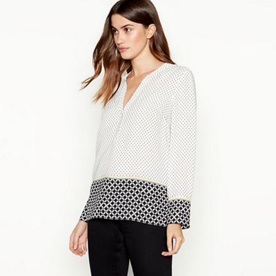 The Collection - Ivory geometric print utility blouse