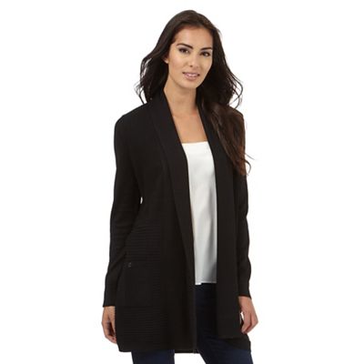 The Collection Black ribbed longline cardigan | Debenhams