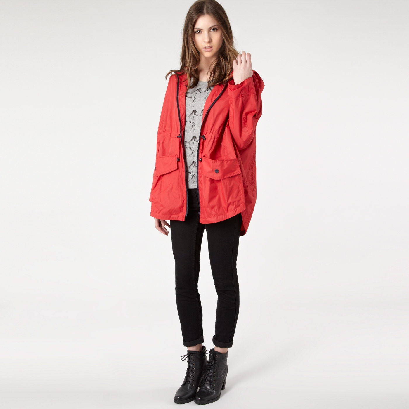 H by Henry Holland Red lightweight rain jacket