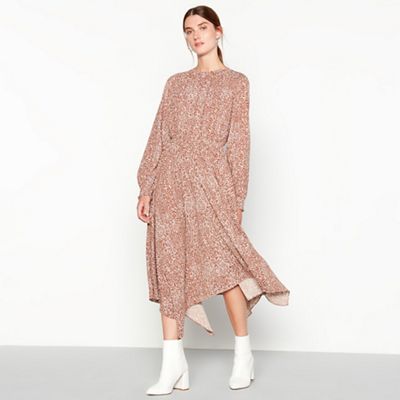 Principles - Tan midi length snake print dress
