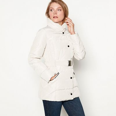 Principles - Ivory belted padded coat