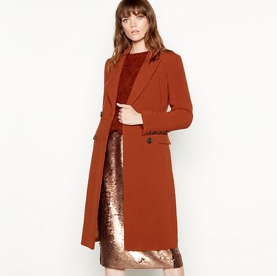 Principles - Dark tan moulded city coat