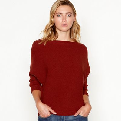 Principles - Red ribbed batwing sleeve jumper