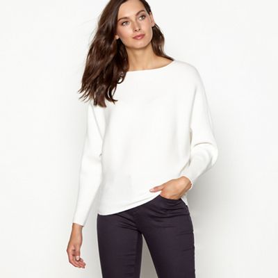 Principles - Ivory ribbed batwing sleeve jumper