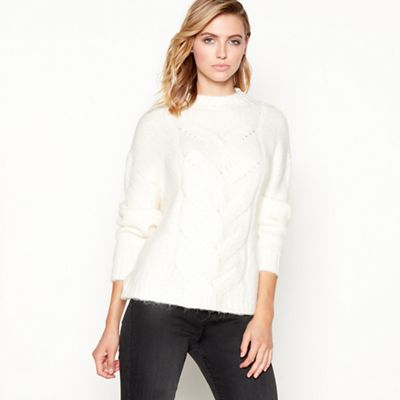 Principles - Ivory cable knit balloon sleeve jumper