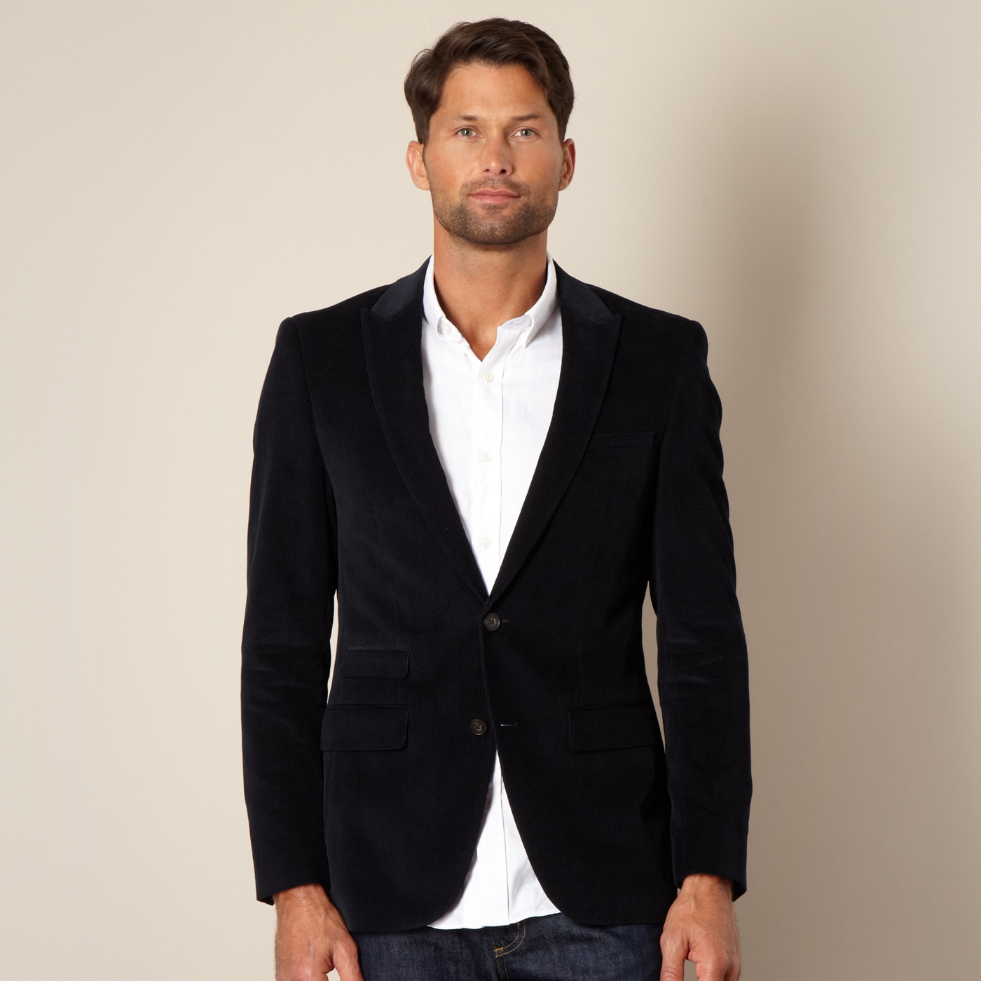 J by Jasper Conran Designer navy cord blazer