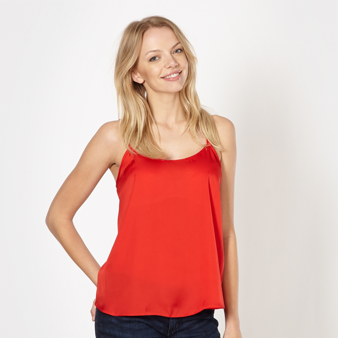 Red Herring Red satin camisole