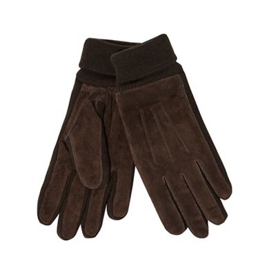 The Collection - Brown suede gloves