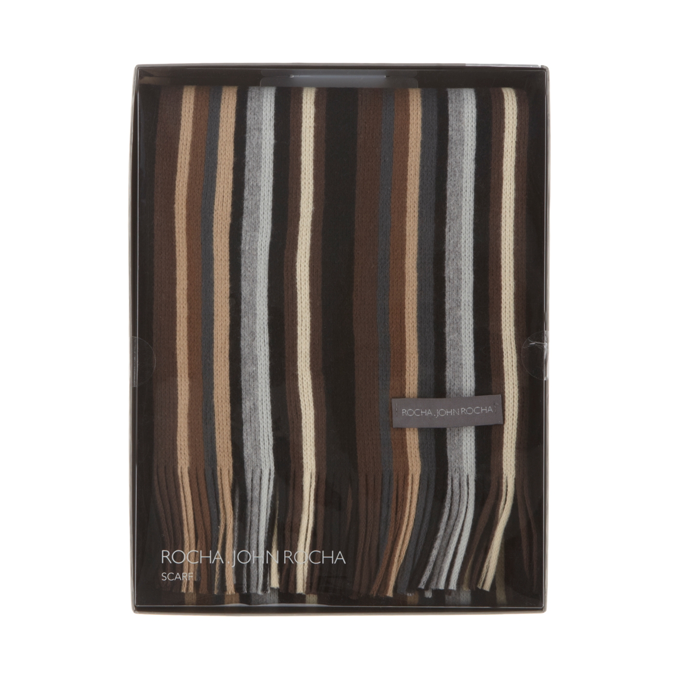 RJR.John Rocha Designer brown vertical striped scarf