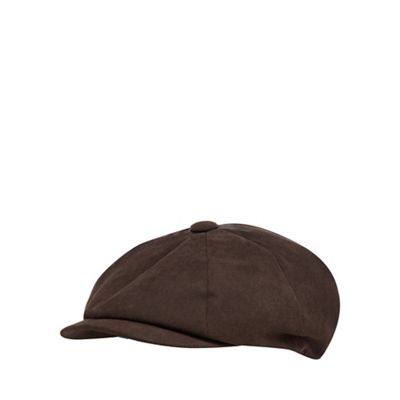 The Collection - Brown moulded baker boy cap