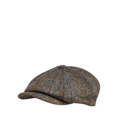 RJR.John Rocha - Blue harris tweed baker boy cap