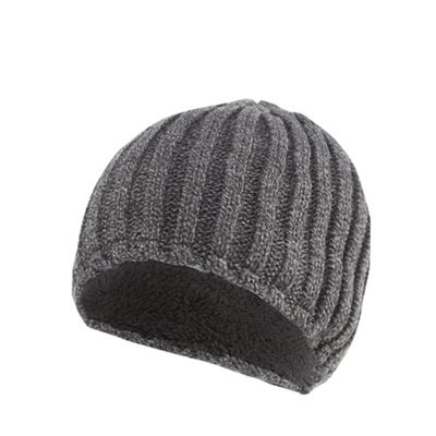 Maine New England - Grey knitted thermal beanie hat