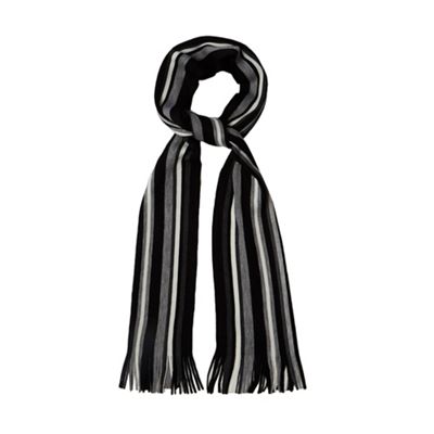 The Collection - Black striped scarf