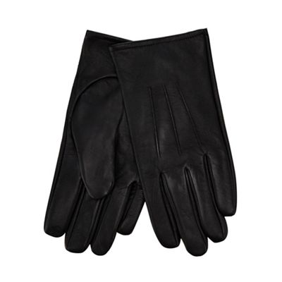 The Collection - Black leather touch screen gloves
