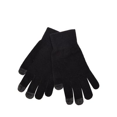 The Collection - Black touch screen knit gloves