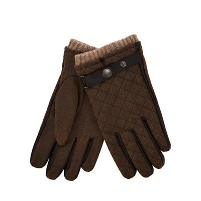 Mantaray - Brown quilted gloves