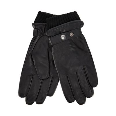 Hammond & Co. by Patrick Grant - Black leather touchscreen gloves