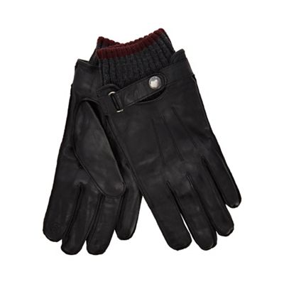 Hammond & Co. by Patrick Grant - Black leather touchscreen gloves