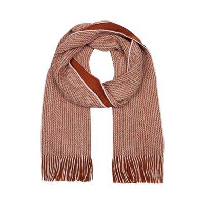 Red Herring - Dark orange reversible twist knit scarf