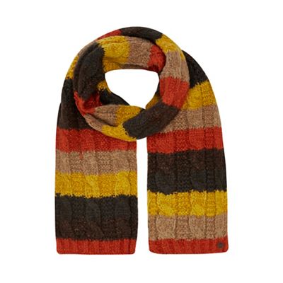 Mantaray - Yellow textured stripe scarf