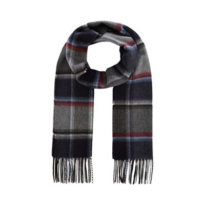 Hammond & Co. by Patrick Grant - Grey herringbone check scarf