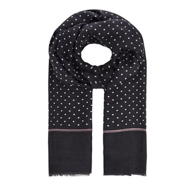 Hammond & Co. by Patrick Grant - Grey polkadot print dress scarf