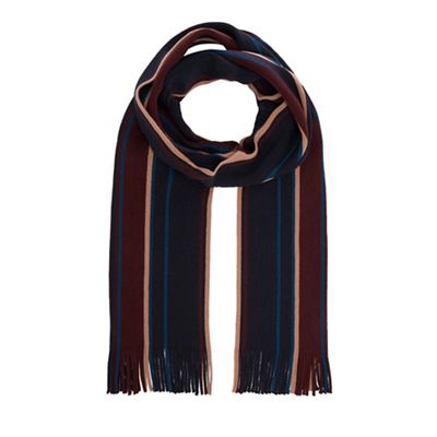 Hammond & Co. by Patrick Grant - Navy striped merino wool scarf